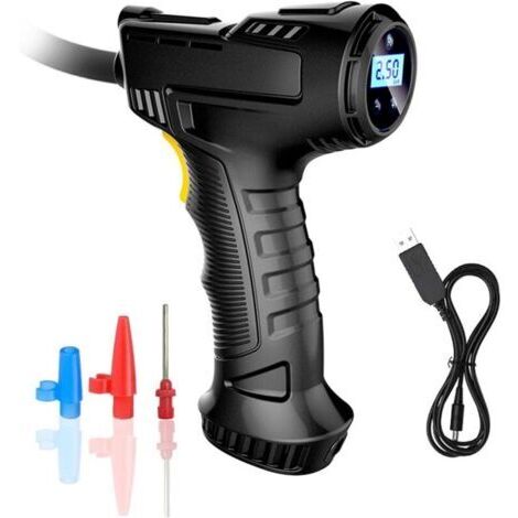 Inflateur des pneus sans fil 12v 120W Tire de voiture avec la lumière LED et le manomètre de pression numérique 2000mAh Inflateur de pneu portable pour les motos de voiture