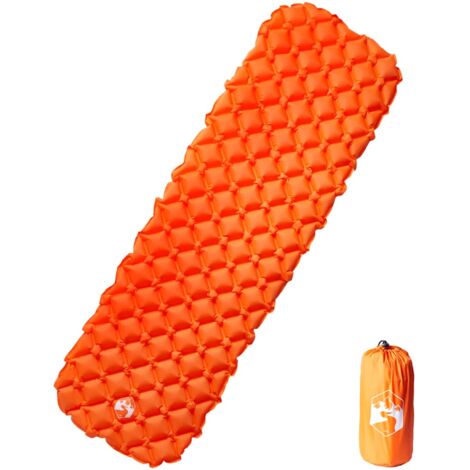 Inflating Camping Mattress 1-Person Orange 190x58x6 cm vidaXL