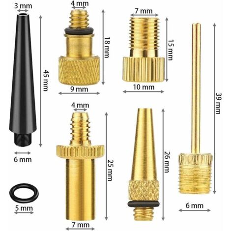 Inflatordüse, Ohjijinn 26-teiliges Fahrradventil-Adapter-Set, Messing-Fahrradventil-Inflatordüse, Fahrrad-Inflator-Adapter, Fahrrad-Inflator-Anschluss, korrosionsbeständig für DV AV SV Fahrradpumpen-K