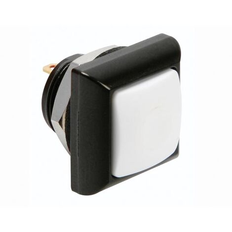 Info Games 145218 cuadrada metal pulsador Switch con unidades Tapa, 1P SPST Off (on), color blanco