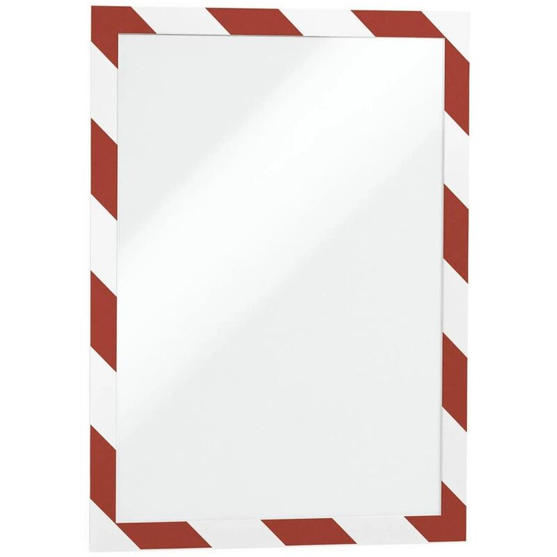 Image of DURABLE 4944132 - Duraframe Security, cornice espositiva adesiva per la segnaletica di sicurezza, f.to A4, rosso/bianco, confezione da 2 pezzi