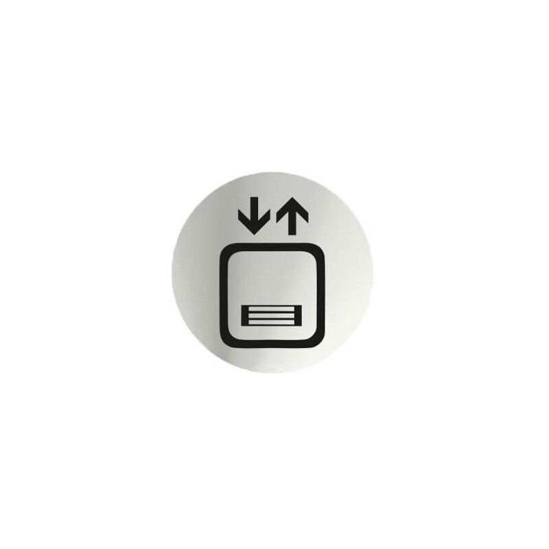 

Informativa Redonda Montacargas Acero Inox. Adhesivo de 0,8mm Ø 70 mm