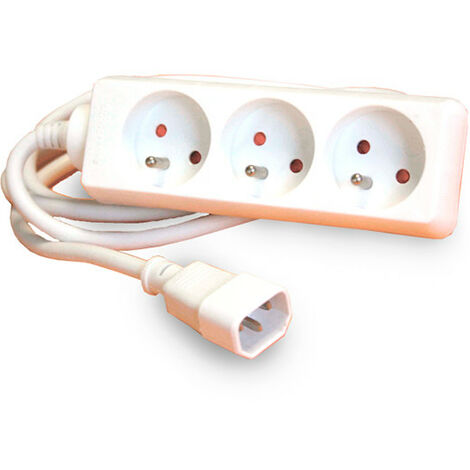 Infosec - Adaptateur IEC-C14 / 3 prises FR