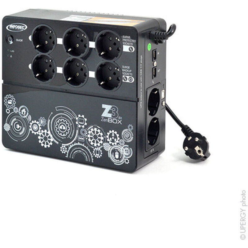 Onduleur 700 va Infosec Z3 ZenBox ex 700 - Haute fréquence - 8 prises fr/schuko - 66075