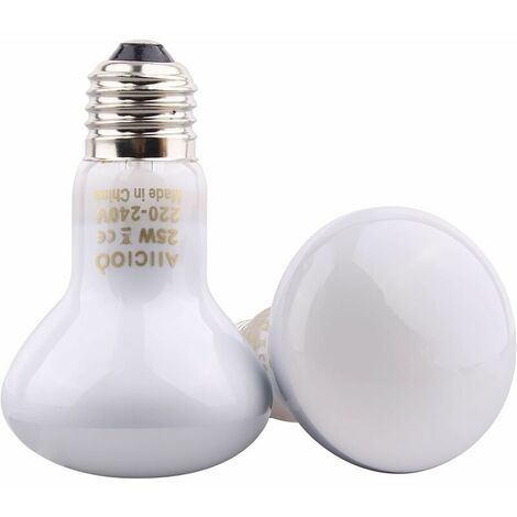 Infrared Bulb - Pet Light Red Heat Lamp for Reptiles and Amphibians, 25W Pack, White