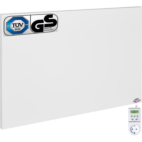 Infrared heater 650 W with thermostat - panel heater, bathroom heater, garage heater - white