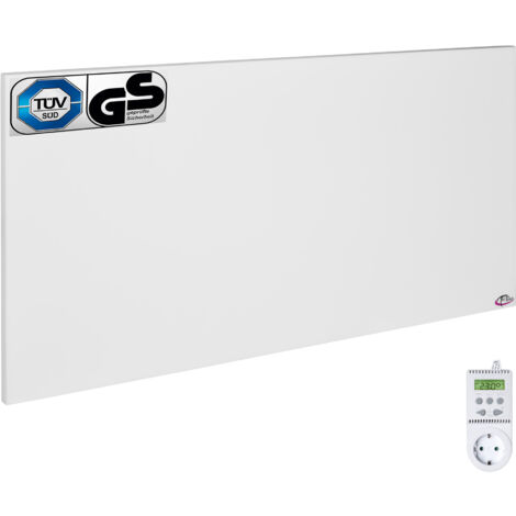 Infrared heater 850 W with thermostat - panel heater, bathroom heater, garage heater - white