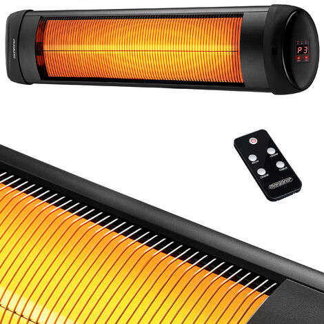 main image of "Infrared Radiant Heater MZH2500 2500W 3-step Timer Remote Control Patio Electric Heater Black"