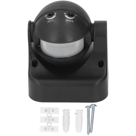 Infrarot-PIR-Bewegungsmelder, wasserdichtes schwarzes ABS-Gehäuse, 110–240 V Wechselstromnetzteil, strahlungsfrei