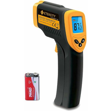 Infrarot Thermometer -50°C bis 380°C IR Laser Digital Thermometer kontaktfreies mit , Umgebungstemperatur und Luftfeuchtigkeit, Farbe lcd, Schimmel- und Temperaturalarm