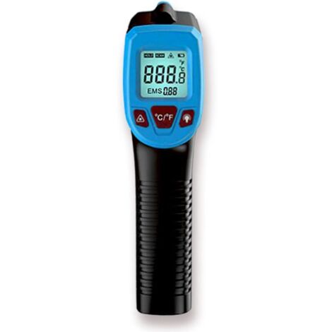 Infrarot-Thermometer, berührungsloses digitales Laser-Temperaturmessgerät -58°FA 1112°F (-50°CA 600°C) mit LCD-Display, Blau, Blau