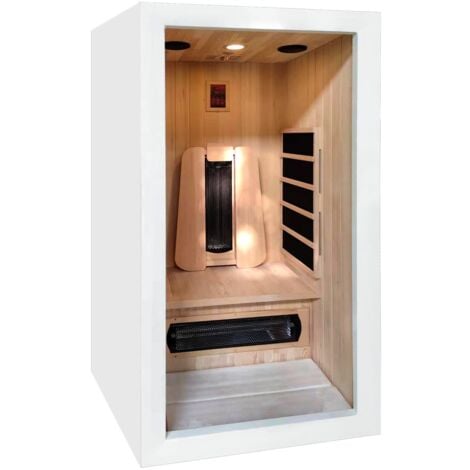 FRANCE SAUNA Infrarotsauna Saulo - Frankreich Sauna - 1 Person - 90 x 90 x 190 cm - Holz Fichte - 1 Platz