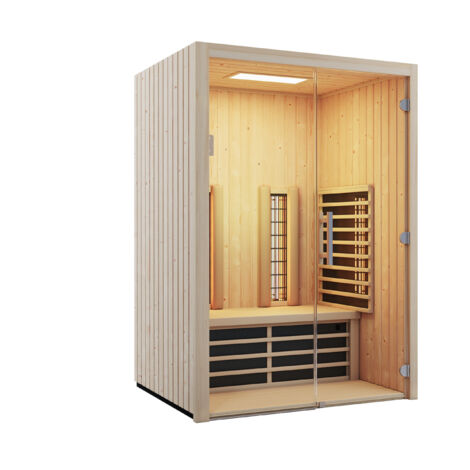 Infraworld Fusion Glas 145 Fichte RG Infrarotkabine 145x112 cm mit 2 ABC-Strahler