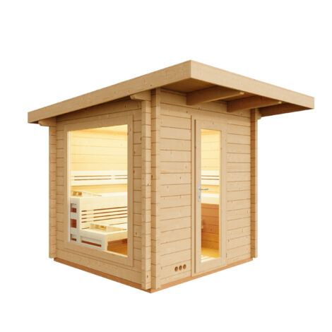 Infraworld Gartensauna Terra 5B Außensauna Massivholzsauna Saunahaus 230x230 cm