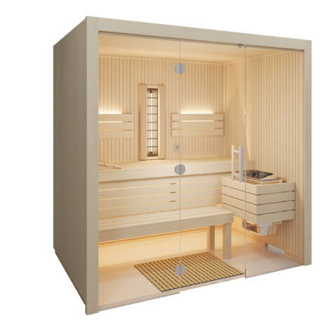 Infraworld Gracil Complete Multifunktionssauna mit Infrarotstrahler in Espe 210x140x210cm