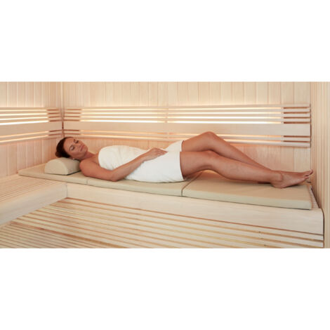 Infraworld Sauna Bankauflage mit antibakteriellem Bezug 195x55x4cm Auflage für Saunabank