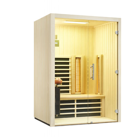 Infraworld TrioSol Glas 145 Espe VG Infrarotkabine 145x112 cm mit 2 ABC-Strahler Salzverdampfer