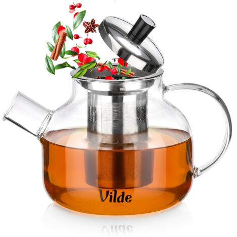 Infuseur à thé en verre résistant à la chaleur pour herbes, 850 ml