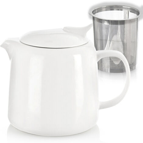 Infuseur à thé, théière en porcelaine blanche, avec filtre