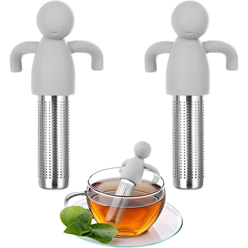 Infusor De Té De 2 Piezas Infusor De Té 304 Colador De Té Reutilizable De Acero Inoxidable Y Silicona Colador De Té De Malla Fina De Acero Inoxidable