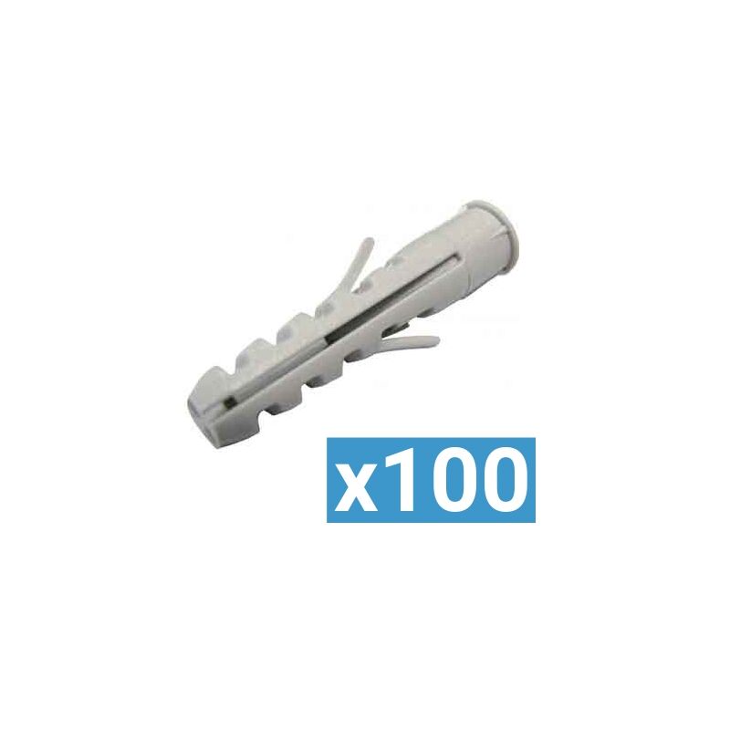 Cheville nylon D6 avec collerette - boite de 100 - A170083 - Ing Fixations