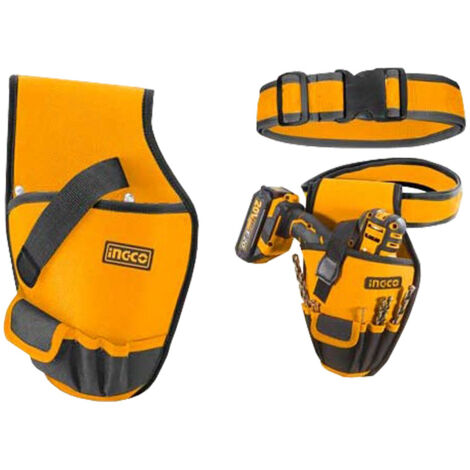 INGCO Fodero fondina borsa portautensili portattrezzi 6 tasche con ciINGCOntura