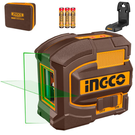 Ingco HLL156601 Livella laser autolivellante 0-35 mt linea verde Tracciatore Doppia linea