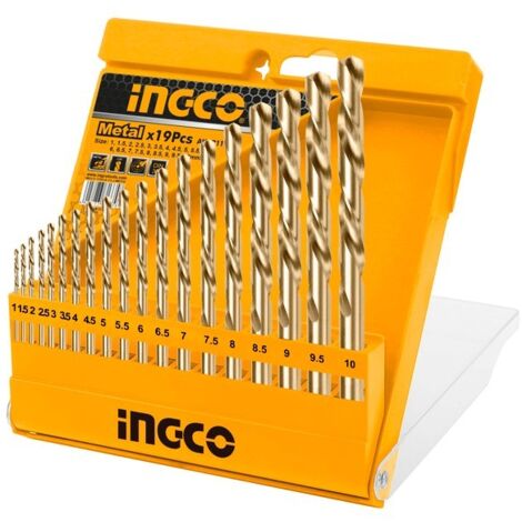 INGCO JUEGO BROCAS HSS 338 (ESTUCHE 19 PZ.1-100.5 AKD81195
