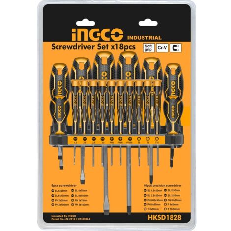 INGCO JUEGO DESTORNILLADOR18 pz.HKSD1828PZ.