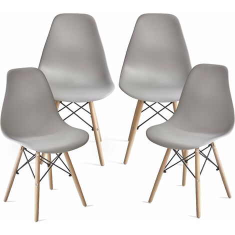 Inge Dining Chairs - set of 4 - Light Grey - Grey