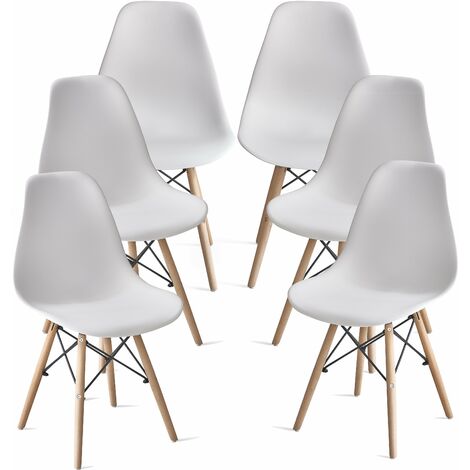 Inge Dining Chairs - set of 6 - White - white