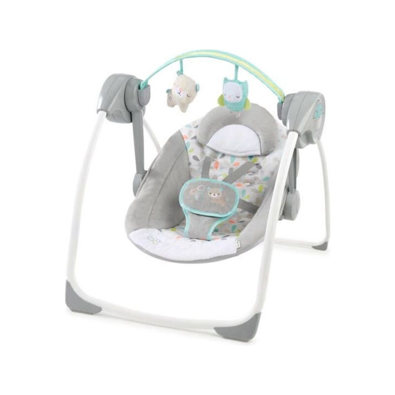 Les Tendances - ingenuity Balancelle bébé électrique compacte - Foret Enchantée, 6 vitesses de balancement, 3 réglages de minuterie, 8 mél