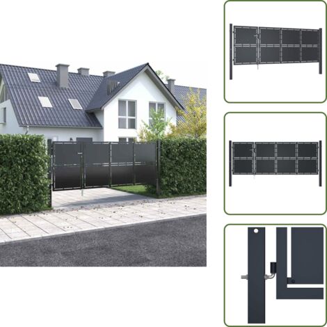Ingresso giardino - vidaXL Cancello da Giardino in Acciaio 350x125 cm Antracite - Cancello antracite