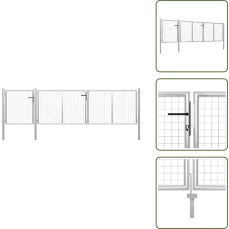 Ingresso giardino - vidaXL Cancello da Giardino in Acciaio 400x75 cm Argento - Cancello in acciaio 400x75 cm