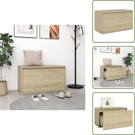 Ingresso ordinato - vidaXL Panca da Ingresso 80x40x45 cm Rovere Sonoma Truciolato - Cassetto scorrevole
