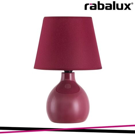 Accensa lampada da tavolo di design con cavo paralume in PVC Bordeaux  metallo nero