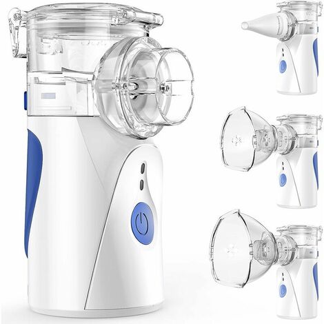 Inhalator, Inhalator mit Selbstreinigungsfunktion, Vernebler-Inhalator mit Mundstück und Maske für Kinder und Erwachsene, tragbar und leise, verstellbarer Spray