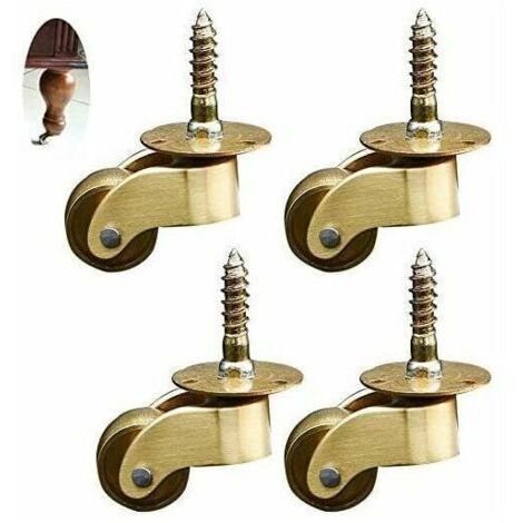 INHHUB 4pcs roulettes pivotantes, roulettes pour Meubles en Laiton, roulettes de Transport,roulement Silencieux, pour Meubles, appareils & équipements,-INHHUB