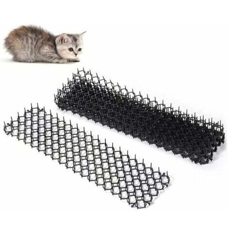 INHHUB Anti-Chat avec Pointes, Lot de Tapis Anti-écailles pour Chat avec Pics, 45x33 cm Tapis Répulsif Chat Exterieur Pic Anti-Chat, Epine Grille Tapis Anti-Chiens pour Clôture de Jard