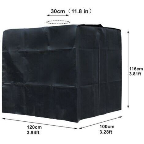 INHHUB Bâche noire Anti-UV pour cuve 1000 litres 210D
