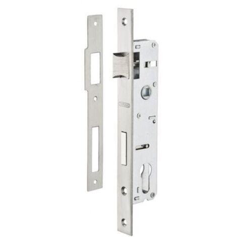 INHHUB Boitier de serrure encastrable à cylindre pour menuiserie métallique, axe 25mm, bouts carrés, zingué-INHHUB