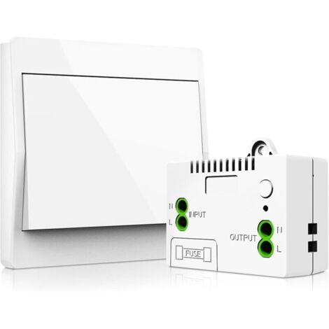 INHHUB Kit d'éclairage sans fil. AC90 250 V. sans piles. avec récepteur. étanche IP65. télécommande. auto-alimenté. pas de câblage nécessaire. plaque murale. émetteur. (kit à 1 Voies)