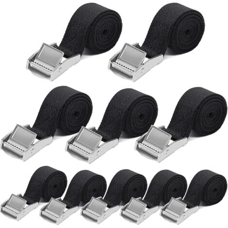 INHHUB Sangles d'arrimage - 10 pièces 2,5 cm x 60 cm Sangles réglables courtes