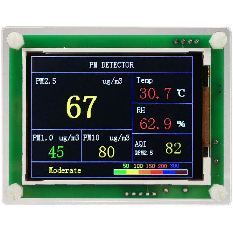 

Inicio Detector de monitoreo PM2.5 Módulo de polvo de calidad del aire Sensor de pantalla LCD TFT