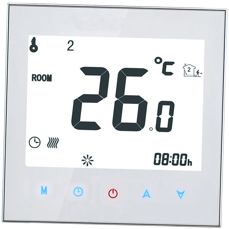 

Inicio termostato programable con WiFi para caldera de agua / gas inteligente con pantalla tactil de solo calor de termostato con la aplicacion y