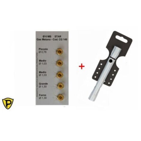 INIETTORI UGELLI KIT RICAMBIO CUCINA PIANO COTTURA METANO 6MB ARISTON STAR 00802