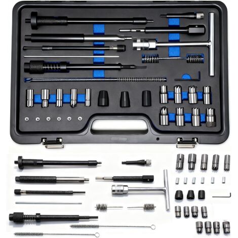 Injector seat milling kit (28 pieces), injector milling kit, glow plug shaft cleaning kit for injector seats, injector milling kit, injector nozzle tool, diesel injector seat milling
