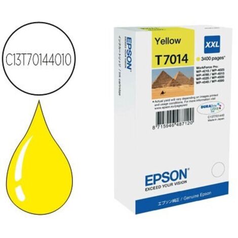 Ink-jet epson stylus t7014 amarillo xl wp-4000 4500 capacidad 3400 pag