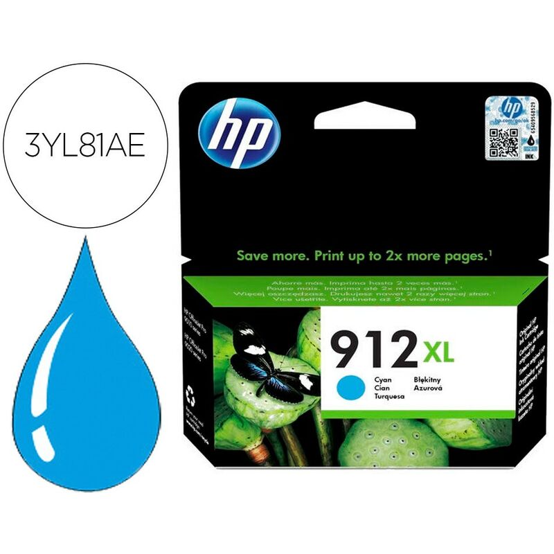 Liderpapel - Ink-jet hp 912 xl officejet 8010 / 8020 / 8035 cian 825 pag