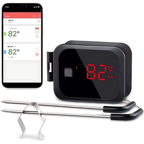 INKBIRD IBT-2X Bluetooth-Küchenthermometer mit 2 Sonden, Kochthermometer für Grill und Backofen mit Timer- und Alarmfunktion